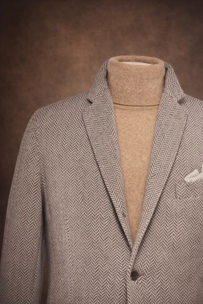 giacca in maglia uomo dolcevita